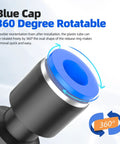 Close-up of blue cap showing 360-degree rotatable feature on a 40 Piece Quick Connect Air Hose Fittings Kit One Eighth Inch OD Push To Connect.