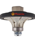 3/4 Inch Demi Bullnose Roundover Diamond Hand Profiler Router Bit For Granite Concrete Marble Countertop Edge Vacuum Brazed Coarse Grit