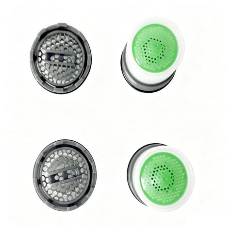 Kick Your Sink Game With This Knockout M16.5 Faucet Aerator Replacement Kit with 4 inserts top view.