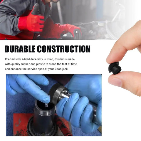 Technician using Seventeen Piece Floor Jack Seal Kit For 3 Ton Hydraulic Jacks with O Ring Seals in workshop