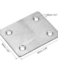 Eight Stainless Steel Repair Plates Set 60mm By 50mm Flat Mending Brackets With Four 5mm Mount Holes For Furniture Wood Metal Repair And DIY Fixes
