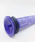 Six Pack Replacement Vacuum Filter For Dyson V6 Cordless Stick Vacuum With Three Post Filters And Three Pre Filters Replaces Part 96566101 And 96674101 Not Compatible With V7 Or V8, showing a purple cylindrical filter with a mesh design.