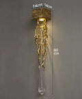 Top Shelf Crystal Wall Sconce Dropping That Killer Vintage Vibe You Want, Crafted To Serve Up A Flawlessly Diffused Glare Free Glow Throughout Bedrooms Hallways And Foyers Every Single Time. 14cm wide, 80cm tall, gold frame with clear glass drops.