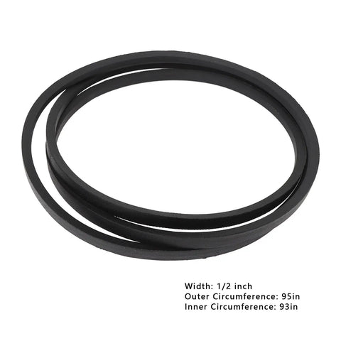 Three Pack Beefed Up Heavy Duty Lawn Mower Belts Half Inch By Ninety Five Inch Rubber Transmission Belts For Ride On Mowers