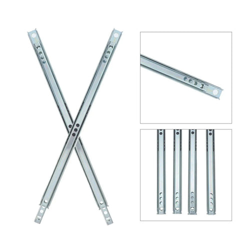 Heavy Duty Side Mount Drawer Slides 12 2 Inch With 17mm Groove Two Way Ball Bearing Runners Low Friction Metal Glides For Cabinets Bedroom And DIY Installation Smooth Glide Four Pack Straight Up Solid Quality For Home Improvement Tasks No Hassle Setup. metal drawer slides, four-pack, side view