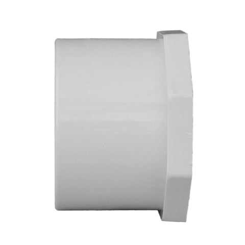 Two And One Half Inch To Two Inch PVC Schedule Forty Reducer Bushing SPGXS For Pressure Systems White Potable Water Fittings