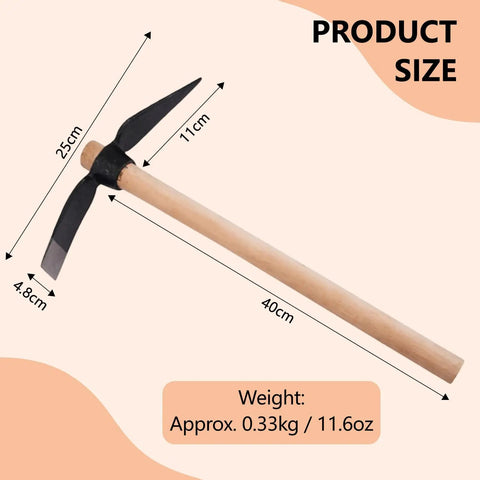 Heavy Duty Gardening Pick Axe With Wooden Handle Do It All Mattock Hand Tool For Digging Weeding Tilling Breaking Soil And Planting