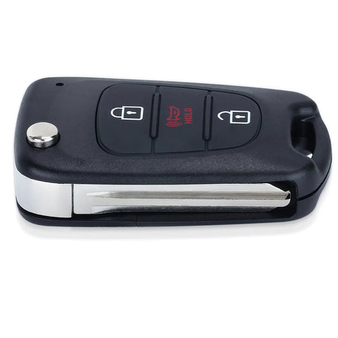 Kia Soul Replacement Remote Key Fob Must Have Drop In Battery Included 2010 2011 2012 2013 3 Button Flip Key Lock Unlock Panic FCC ID NYOSEKSAM11ATX AMFL 315MHz Black