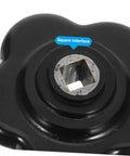 Close-up of Industrial Valve Handwheel 60mm Bakelite Butterfly Handle with 8x8mm square stem interface.