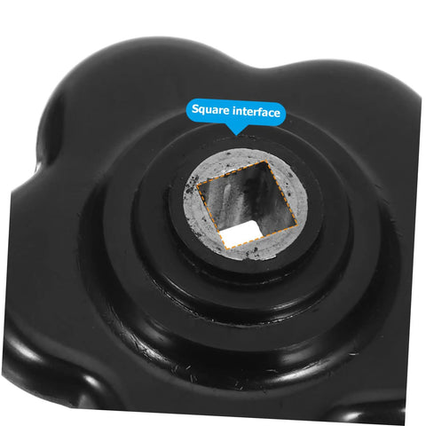 Close-up of Industrial Valve Handwheel 60mm Bakelite Butterfly Handle with 8x8mm square stem interface.