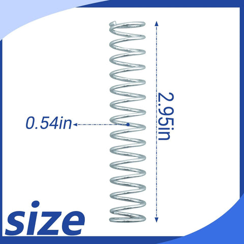 Front view of compression spring, nickel-plated spring steel, 0.051 in wire, 9/16 in OD, 3 in long (4-pack)