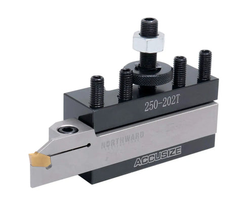 BXA Wedge Type Quick Change Tool Post Set for Lathe, 10 to 15 Inch Swing, 10 Piece Kit with Cutoff, Grooving, and Knurling Holders