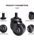 Heavy Duty 3-Inch M16x25mm Nylon Caster Set Of 4 With Brakes 2 Swivel 2 Fixed Industrial Grade Wheels For Quiet Smooth Mobility And Easy Equipment Transport On Job Site threaded stem view