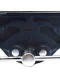 Top view of Rapid Action 9 Inch Woodworking Vise with Thirteen And A Half Inch Jaw Opening, cast iron body, chrome handle