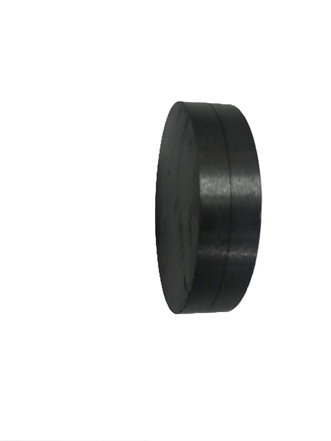 Side view of Large 3.025 Inch Diameter Ceramic Ferrite Disk Magnet 2 Pack Grade 8 Heavy Duty Workhorse, 12 lb pull