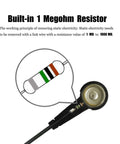 Diagram showing built-in 1 MΩ resistor for Anti Static Wrist Strap Eleven Inch Grounding Bracelet With Alligator Clip.