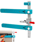 Heavy Workhorse Drawer Slide Jig With Toggle Clamp And Magnetic Arm For Slick Cabinet Alignment Quick Setup Woodworking Guide durable rubber grip with toggle clamp for drawer alignment.