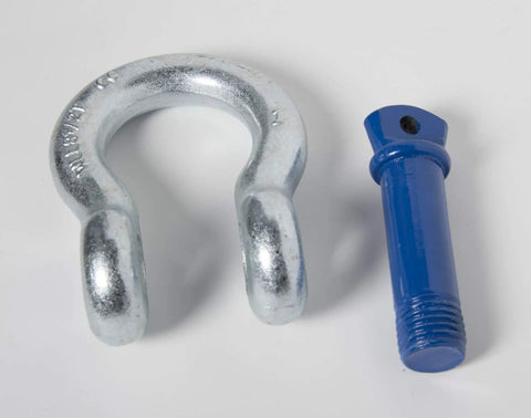Hardcore One Inch Bow Shackle Built For Massive Loads With 8.5 Ton Working Load Limit Hot Dip Galvanized Forged Steel with screw pin.