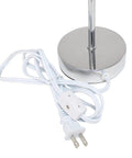 Mini Chrome Base Table Lamp With Fabric Shade In Periwinkle Purple For Living Room Bedroom Or Office, chrome base with power cord