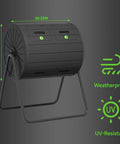 High Capacity Rolling Compost Tumbler 142L Thirty Seven And A Half Gallon Single Chamber Durable Weatherproof Polypropylene