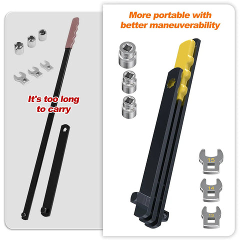 11 Piece Universal Serpentine Belt Tool Kit With Sockets 15mm 16mm 18mm And Die Wrenches 13mm 14mm 15mm Tensioner Tool And Belt Removal Tool