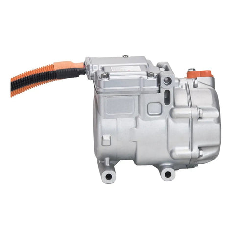 Ultra Low Noise 48V Electric AC Compressor features a sleek design and durable housing for efficient cooling. Suitable for cars.