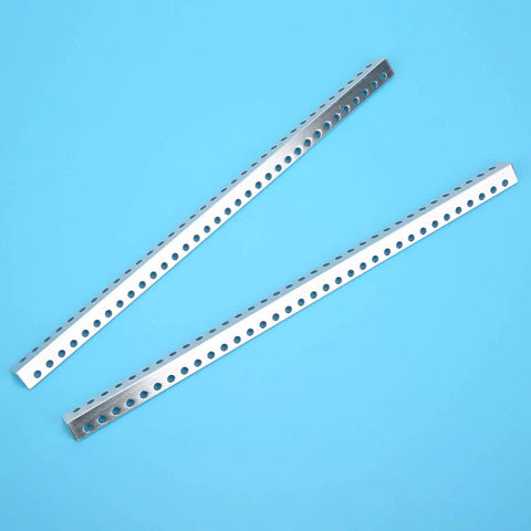 L Shaped Extrusion Beam For Robot Frame With 34 Holes 12x12mm CNC Machined 6061 Aluminum Alloy Lightweight Structural Component For DIY CNC Machines And 3D Printers, angled view
