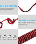 Red And Black 16 AWG 2 Conductor LED Strip Wiring Cable 100 Foot Flexible Parallel Wire for 12V and 24V DC LED Ribbon