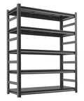 Heavy Duty 5 Tier Garage Shelving Unit With Anti Fall Rails Steel Industrial Shelving 3000 Lbs Capacity adjustable black rack