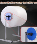 Vertical Bubble Wrap Roll Dispenser Heavy Duty Film Packing Station showing enlarged baffles securing bubble wrap on a steel frame.