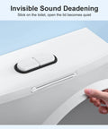 Clear Silicone Cabinet Door Bumper With Strong Adhesive 3M Backing installed on toilet lid for sound deadening