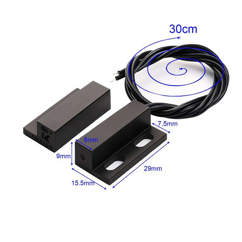 Five Pack Recessed Wired Security Window Gate Contact Sensor Alarm Magnetic Reed Switch Door Sensor Normally Closed Magnetic Switch With 10mm To 15mm Sensing Distance And 33cm Lead Wire For Easy Home Security Installations