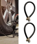 Heavy Duty Tire Inflator Hose For Quick Car Pump Up Without Taking Off Wheels, pack of two, 76 inches long, rubber metal build.