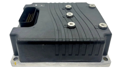 Essential 1222-5101 Electric Steering AC Controller For Forklifts Pallet Trucks And Stackers Works With 24V To 48V Systems Rated At A Solid 70A Amps side view showing connections and housing.