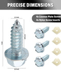 Heavy Duty License Plate Screws Set With Nylon Inserts For Front And Rear Bolts Anti Rust 4 Pack with screw dimensions
