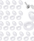 100 Pieces Large White Hinged Screw Cover Caps Set Plastic Shutter Fold Snap Covers With Integrated Washers displayed in a grid layout