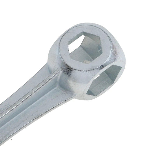 Close-up of Ten In One Bone Shaped Hex Wrench Kit For Bicycle Maintenance 6 To 15mm Zinc Alloy Wrench Set, showing hexagonal end.