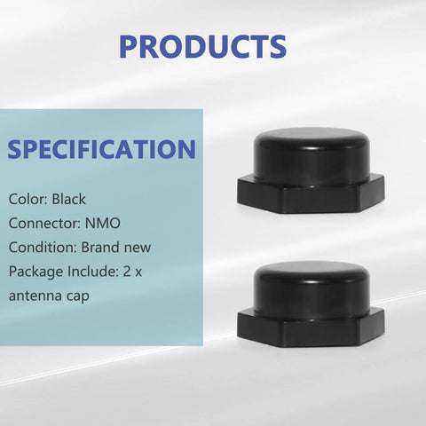 Antenna Mount Cap With Rubber Sealing Ring Rain Cover Dust Weather Shield 2 Pack shown in black, hexagonal design for NMO.