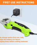 Powerful Cordless Electric Scissors For Heavy Duty Cardboard Cutting With Rechargeable Battery charging by Type C connector.