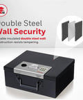 Compact Fireproof Safe Box With Digital Keypad Lock For Home Use, Stash Safe For Jewelry Cash And Important Documents, Built With Double Steel Walls, 0.26 Cu Ft Capacity, Black.
