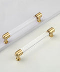 Brass and clear acrylic kitchen cabinet pulls 7 inch center to center hole 4 pack gold and clear elegant drawer handles for dresser