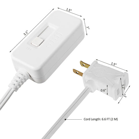 Plug In Dimmer Switch With Dimmable LED Bulb Included, Full Range Slide Control For LED, CFL, And Incandescent Bulbs, 6.6 Ft Extension Cord, UL Listed, Easy To Install, Safe Power Toggle, Smooth, Quiet Dimming