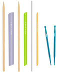 Eight Piece Quick Turn Fabric Tube Turner And That Purple Thang Sewing Tools Set featuring assorted size smooth plastic tubes
