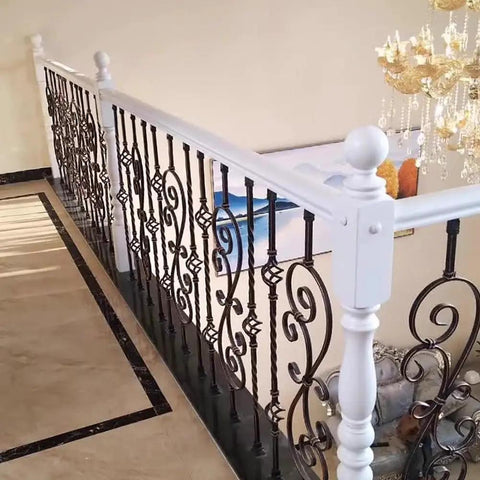 Top Shelf Bronze Wrought Iron Balusters 25 Pack 95Cm Height Anti Rust Railing Spindles For Deck Stair Posts And Porch Banister Columns No Sweat Quick Diy Refresh on a decorative white railing.