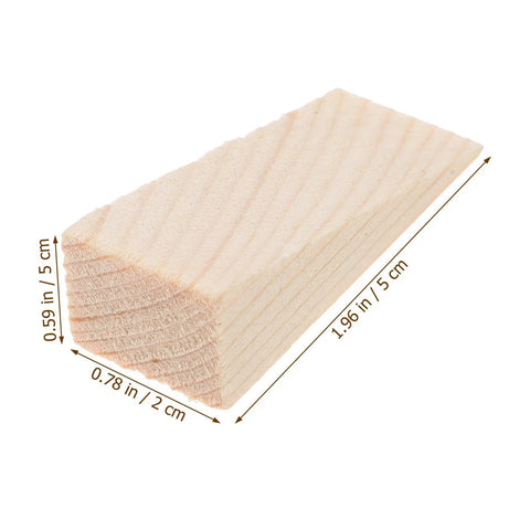 Heavy Duty Wooden Door Stop Wedges Set Of Five Triangular Door Holders for home and office, dimensions shown