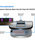 High Speed Money Counter With UV MG WM MGF Detection And Built In Magnifier Scale Banknote Verifier For US Dollars Euros Pounds Yuan