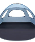 Anti UV Beach Tent For Three People, Portable Sun Shade Shelter With Extendable Floor in Sierra Blue, front view