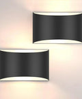 Straight Up Modern Matte Black LED Wall Sconces Set Of Two Hardwired Fixtures With 3000K Warm White Glow for chill living vibes, mounted on a wall.
