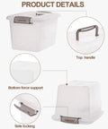 4 Pack 6 Qt Clear Storage Bins With Lids And Grey Handles Stackable Plastic Bins For Organizing Toys Pantry Kitchen Garage