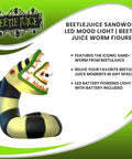 Beetlejuice Sandworm LED Mood Light, White Sandworm Figure Mood Lamp For Ambient Home Lighting, collectible decor display.
